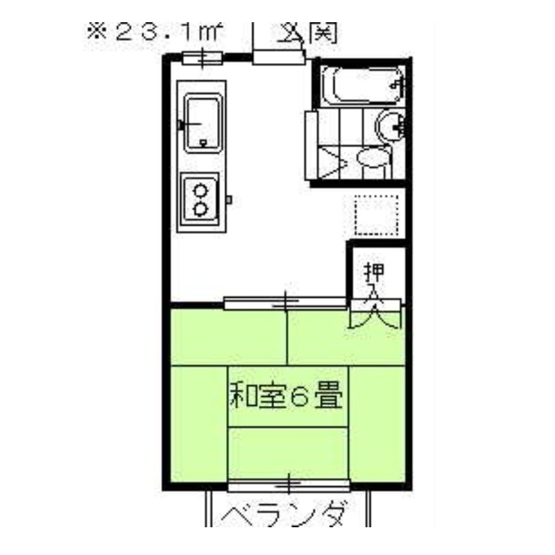 弐番館・飛龍Ｂ棟 1階の物件の間取図