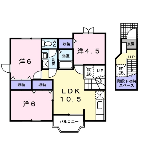 エヌ．アメニティＡ 2階の物件の間取図