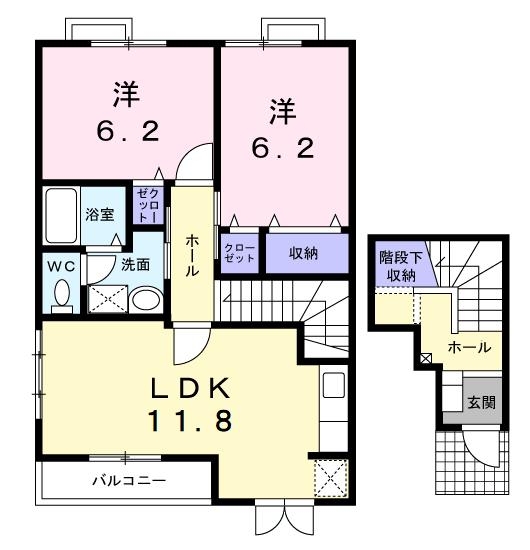 エトワール　Ｃ 2階の物件の間取図