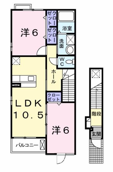 サンリット　アヴェニュー 2階の物件の間取図