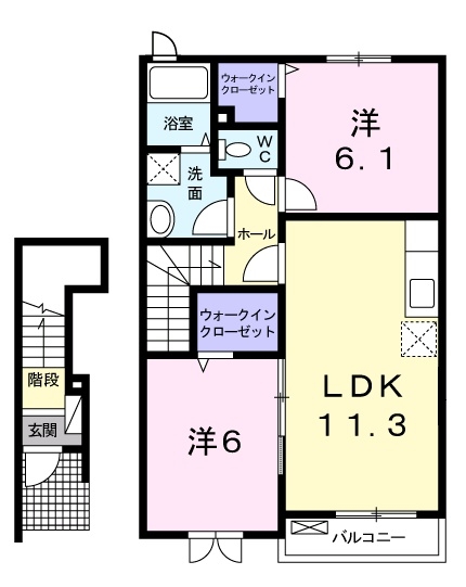 ベル・ソレイユⅡ 2階の物件の間取図