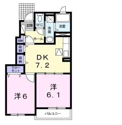 シャルロット　Ⅰ 1階の物件の間取図