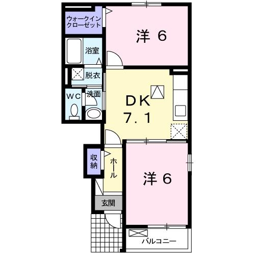 クレーデレドーノタカ＆ヨッシー 1階の物件の間取図