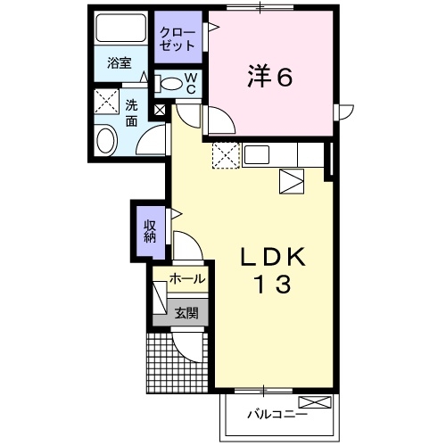 ラシュレⅡ 1階の物件の間取図