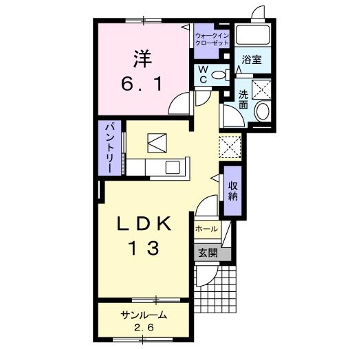 ゴールド　シュラインⅡ 1階の物件の間取図