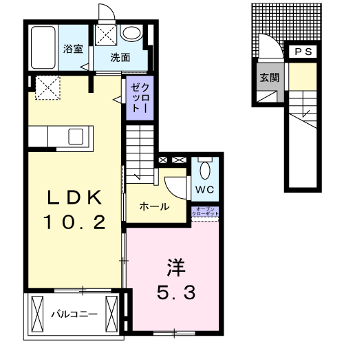 ピボットⅡ 2階の物件の間取図