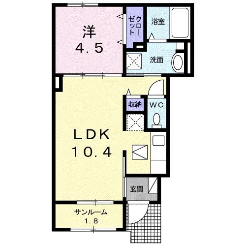 グレーシアⅠ 1階の物件の間取図