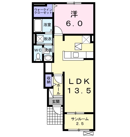 シンシア 1階の物件の間取図