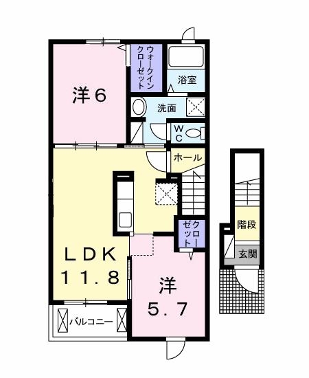 雅 2階の物件の間取図