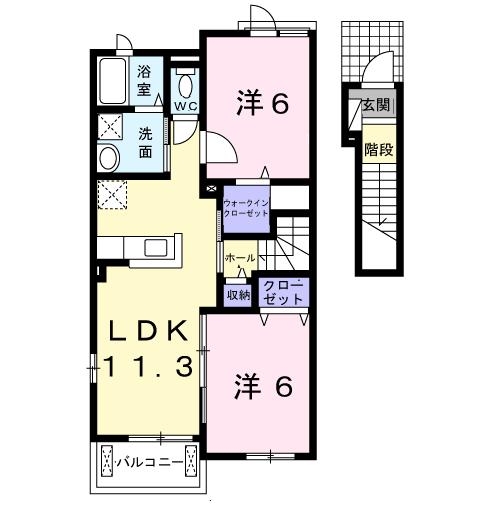 アルバⅡ 2階の物件の間取図