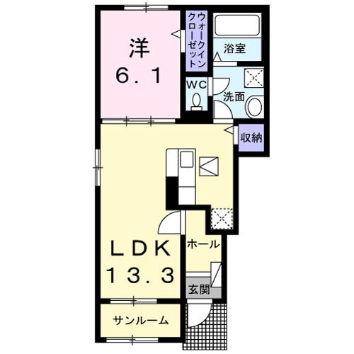 ハピネスデイ 1階の物件の間取図