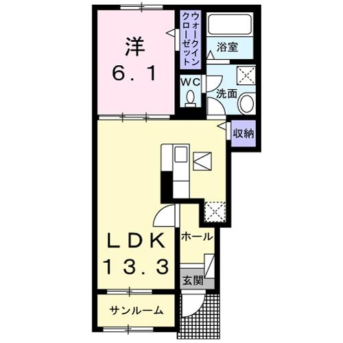 ハピネスデイ 1階の物件の間取図