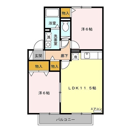 サンク・クレール　ＡＢＣ 2階の物件の間取図