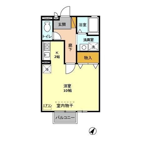 ウィンベル　Ａ・Ｂ 2階の物件の間取図