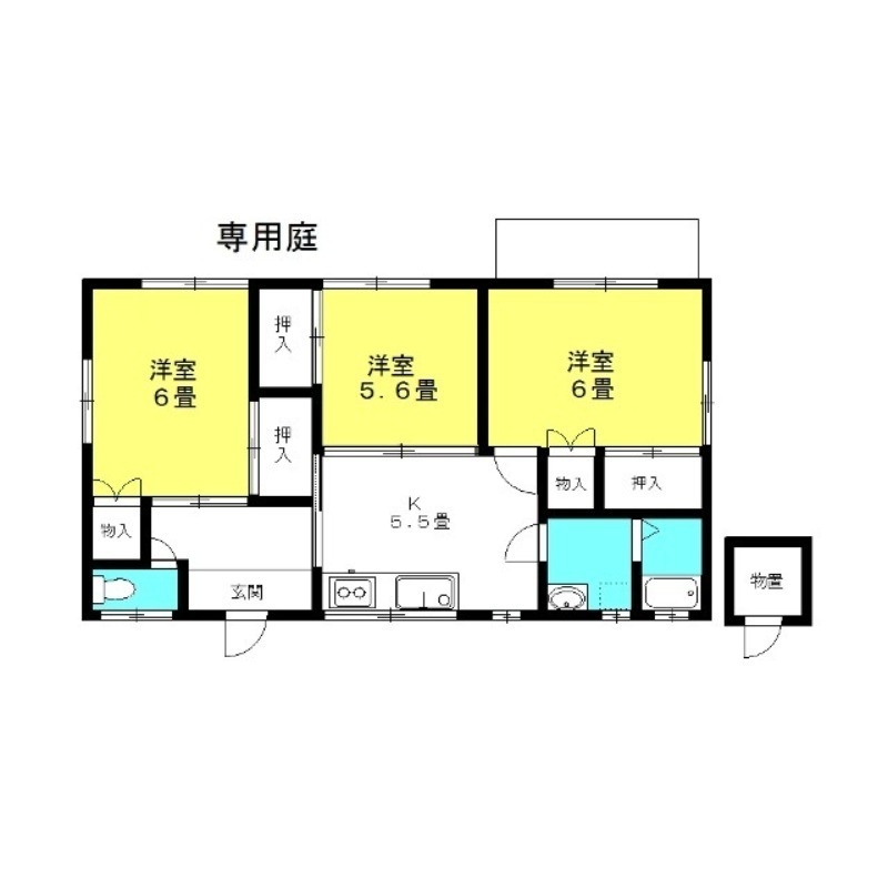 長尾アパート 1階の物件の間取図