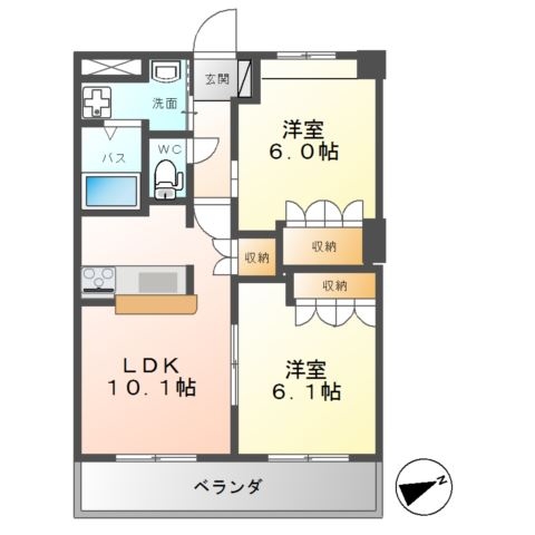 スカイヴァレィ 3階の物件の間取図