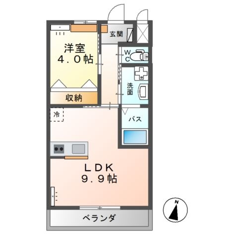 高尾崎 NEW TOWN　La・Ｔｅｒｒｅ J 2階の物件の間取図