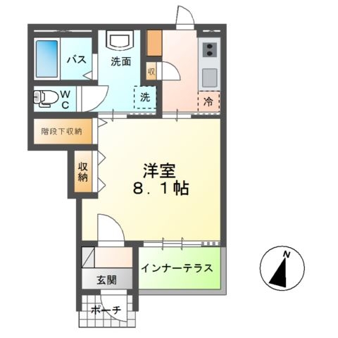 ラスターメールＡ 1階の物件の間取図