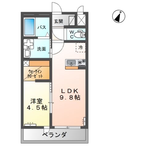 フリーレイ（Freely) 1階の物件の間取図