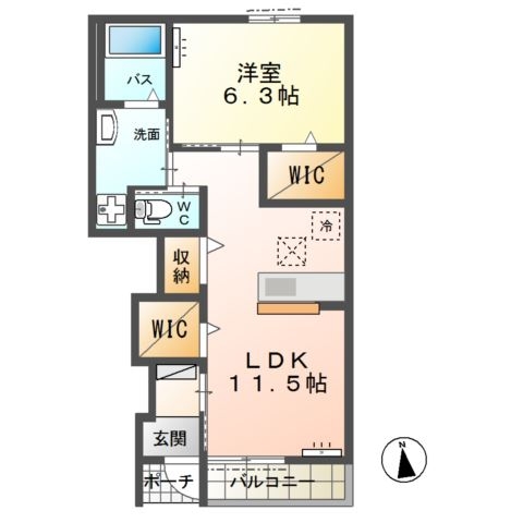 エクセルシオール 1階の物件の間取図