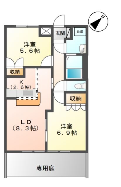 グレイスシャトー 1階の物件の間取図