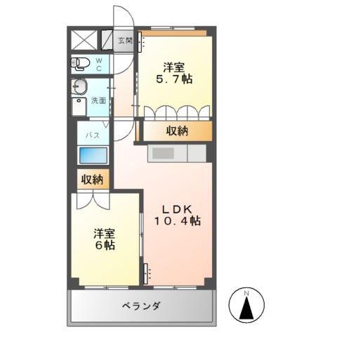 ディア・ベルジュ 2階の物件の間取図