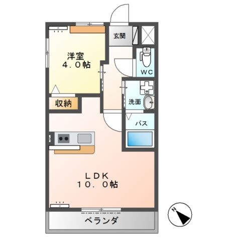 ビブレフルール 1階の物件の間取図