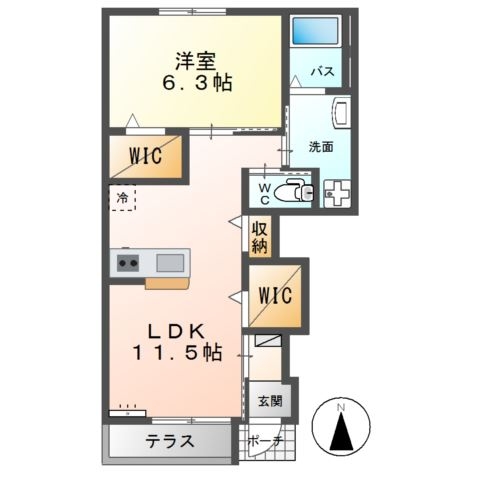 スカイ　クレール 1階の物件の間取図