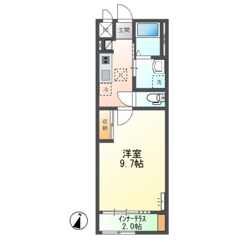 メビウス 1階の物件の間取図