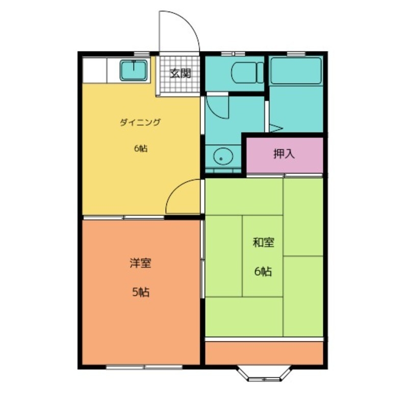 ヤングハウスＤ棟 1階の物件の間取図