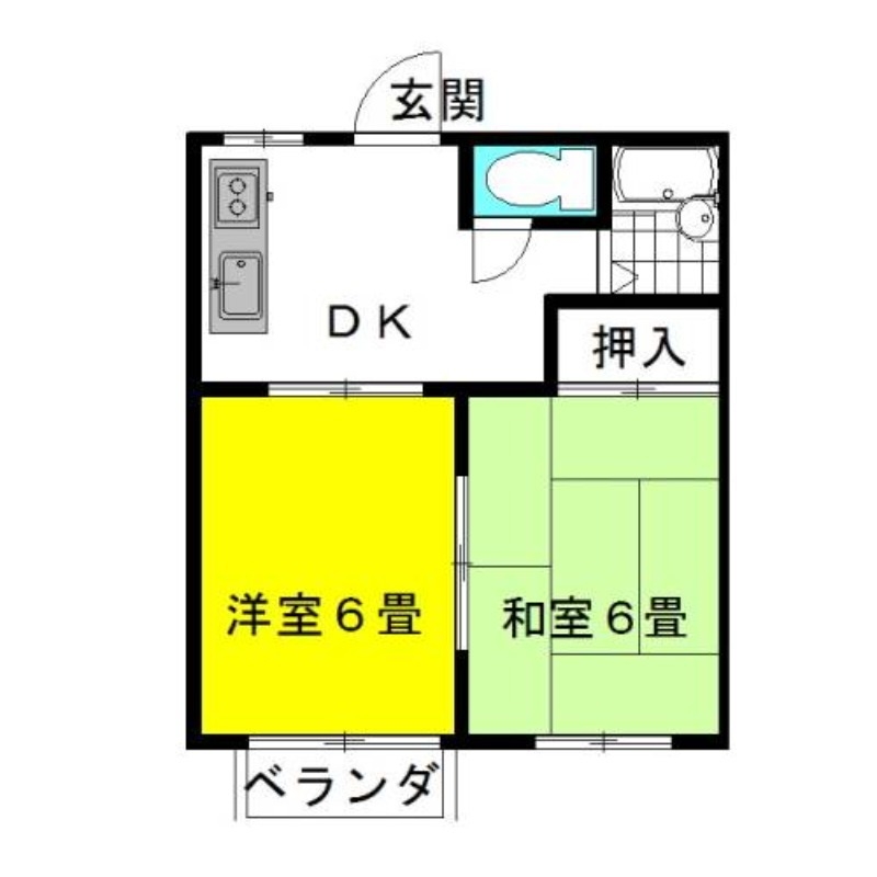 弐番館・飛龍Ａ棟 2階の物件の間取図