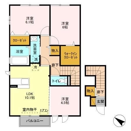 プリマベーラ　B 2階の物件の間取図