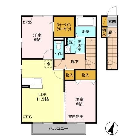 ポートスクエア　Ｃ 2階の物件の間取図