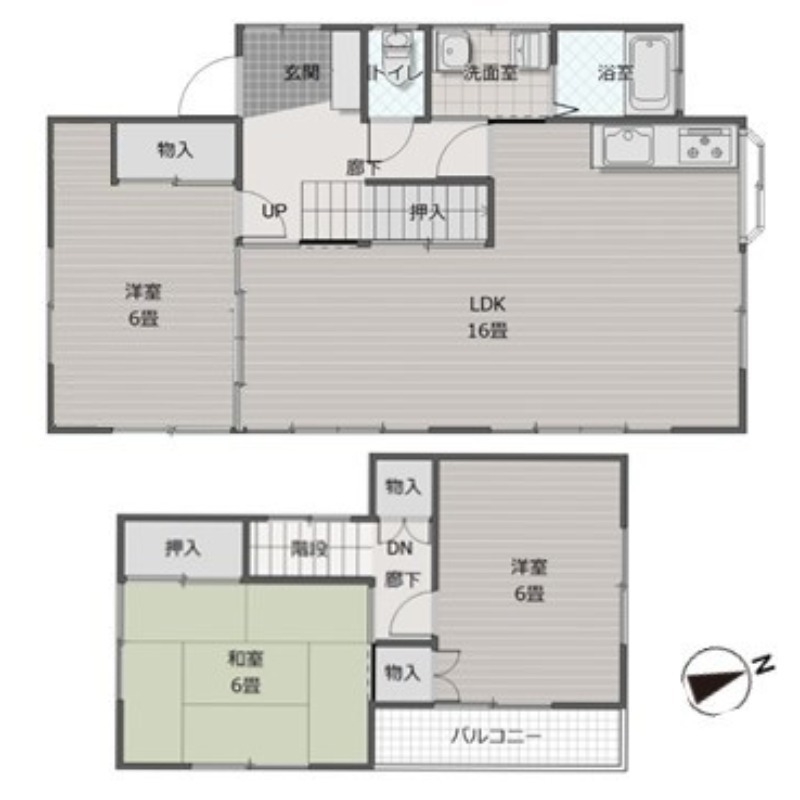 ラ・フォンテーヌ大野原 2階の物件の間取図