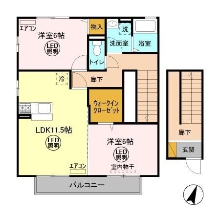 ポートスクエア　Ｂ 2階の物件の間取図