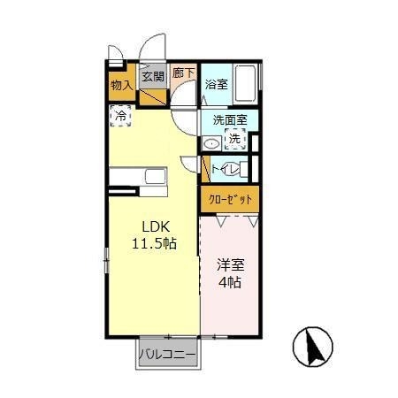 エミグランドハイム　Ａ 2階の物件の間取図