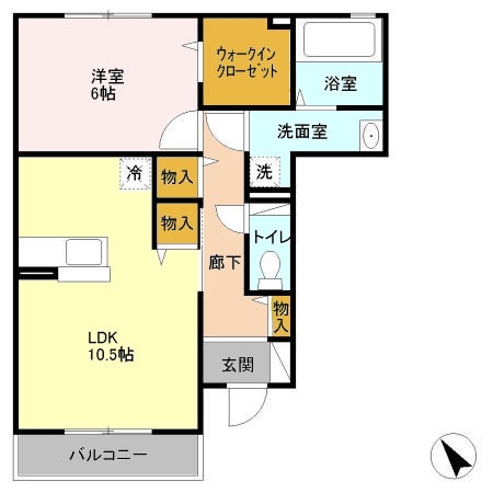 グランドソレイユ　Ａ 1階の物件の間取図