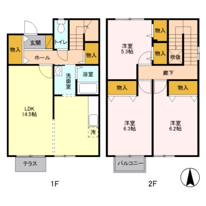 サンパティーク　Ａ 1階の物件の間取図