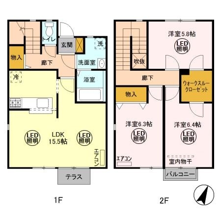 ラルジュ　Ｄ 1階の物件の間取図