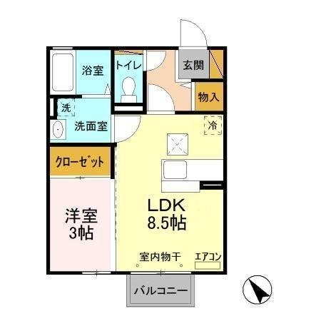 サングリエ　A 1階の物件の間取図