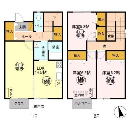 ファンテン・ヴィラ　C 1階の物件の間取図