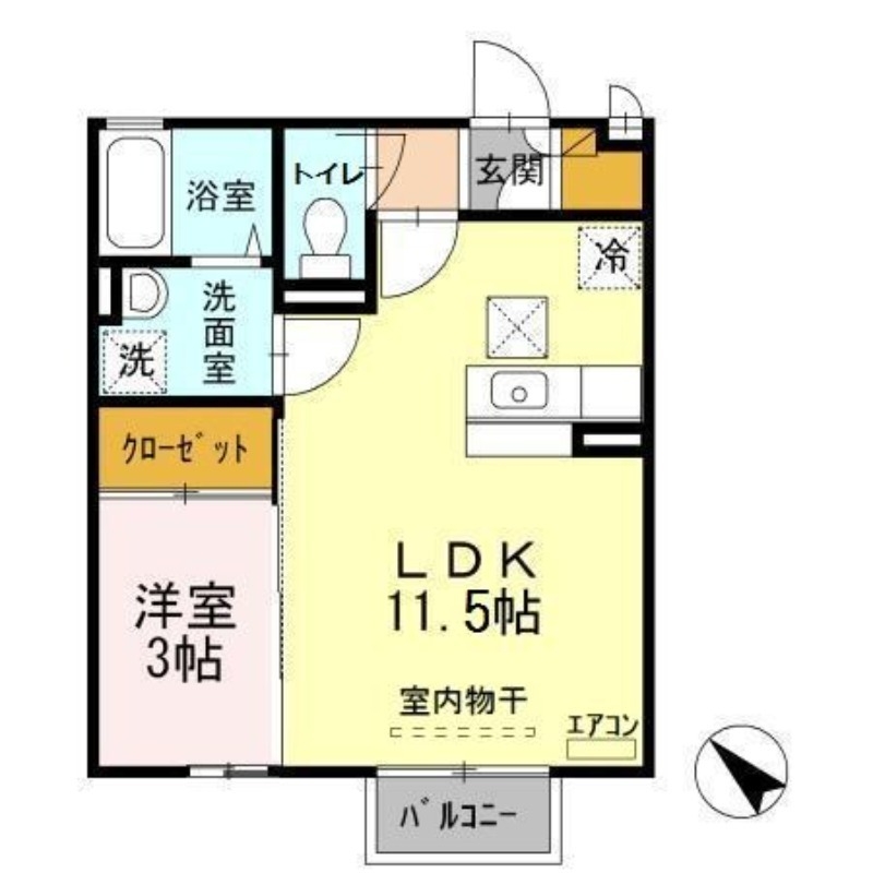 ラヴェスト・コート　A 1階の物件の間取図