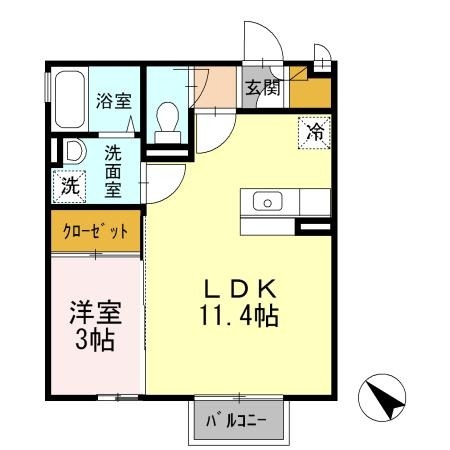 ラヴェスト・コート　A 2階の物件の間取図