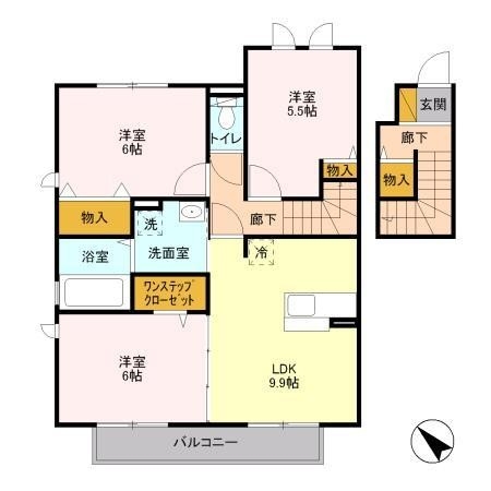 アースウィン　B 2階の物件の間取図