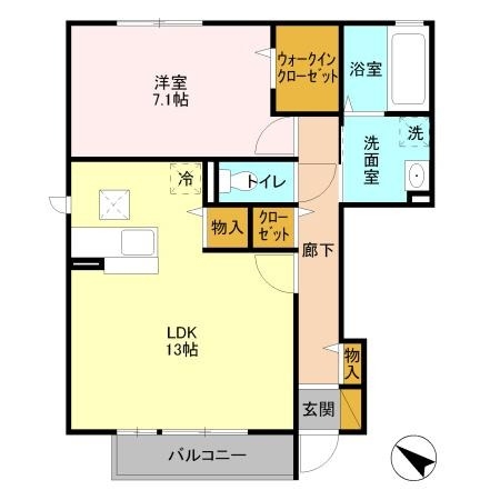 サンライズＹＡＭＡＴＯ　C 1階の物件の間取図