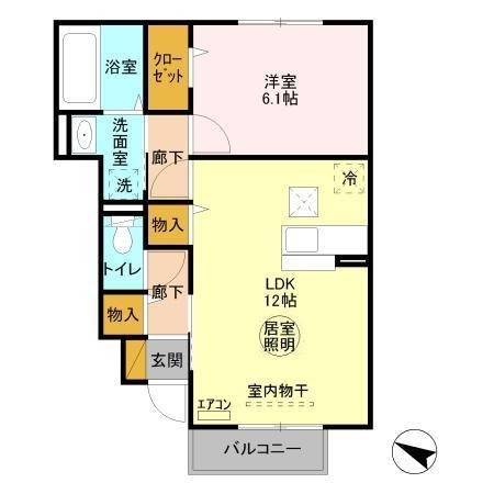 グラマードマレⅢ　Ｅ 1階の物件の間取図