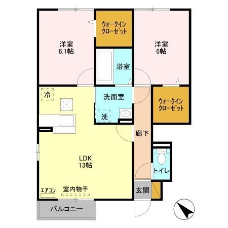 ル・ヴァン 1階の物件の間取図