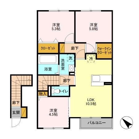 ル・ヴァン 2階の物件の間取図