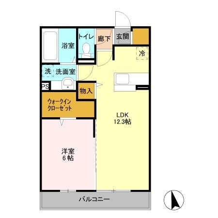 ディアマント　A 3階の物件の間取図