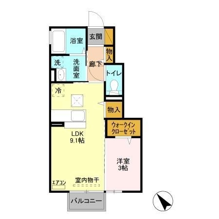 グランドゥール大野原　Ⅰ 1階の物件の間取図